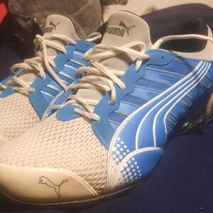 Puma Dynamic Blue and Cream Sneakers